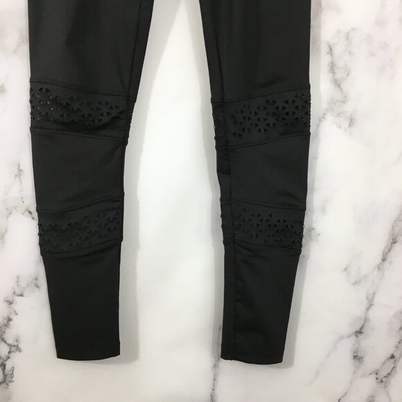 HKMX by Hunkemoller Black High‎ Waist Leggings Womens XS Yoga Stretch Perforated - Picture 6 of 8